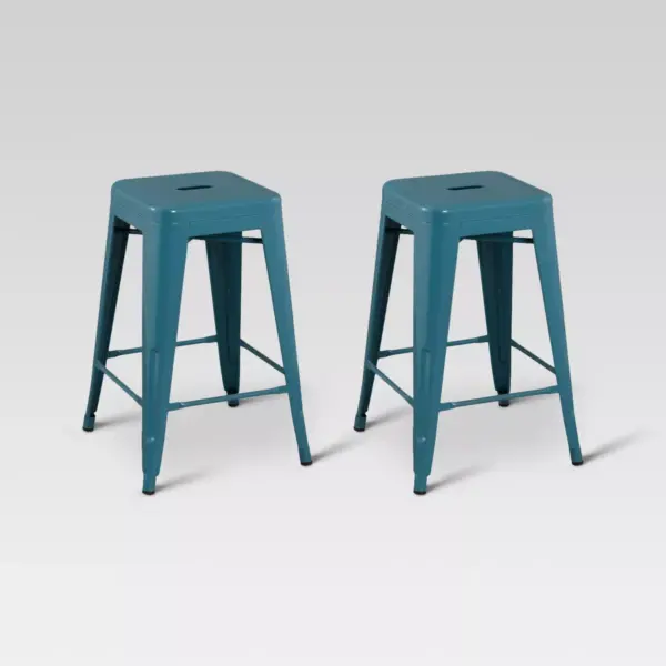 Set of 2 Carlisle 24" Metal Counter Height Barstool - Teal - Threshold™