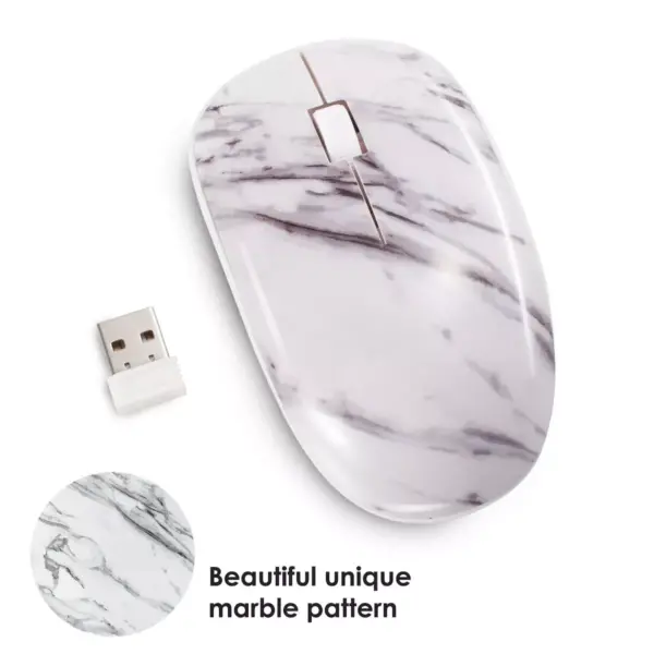 Insten 2.4GHz Wireless Optical White Marble Design Mouse For Notebook Laptop PC Computer Games