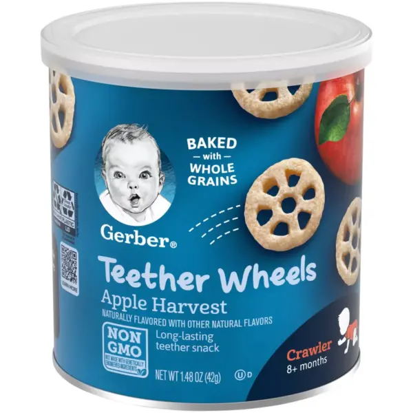 Gerber Teether Wheels Apple Harvest Baby Snacks - 1.48oz