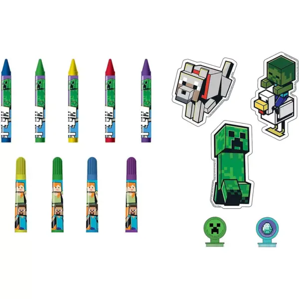 Innovative Designs Minecraft Kids Coloring Art Set | Stickers & Stampers