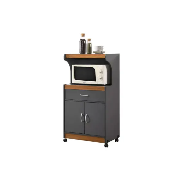 Microwave Kitchen Cart in Gray Oak - Hodedah