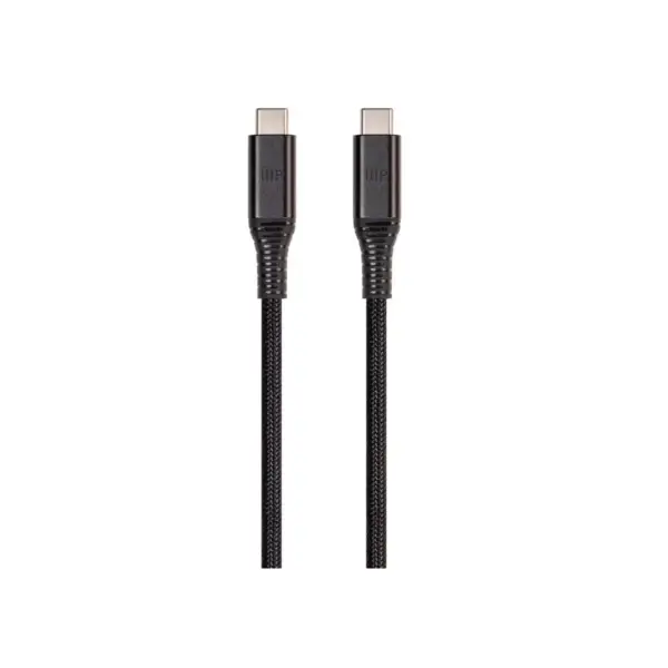 Monoprice Durable USB 3.2 Gen 2 Type-C Data and Power Kevlar Reinforced Nylon-Braid Cable - 1 Meter - Black | 5A/100W - AtlasFlex Series