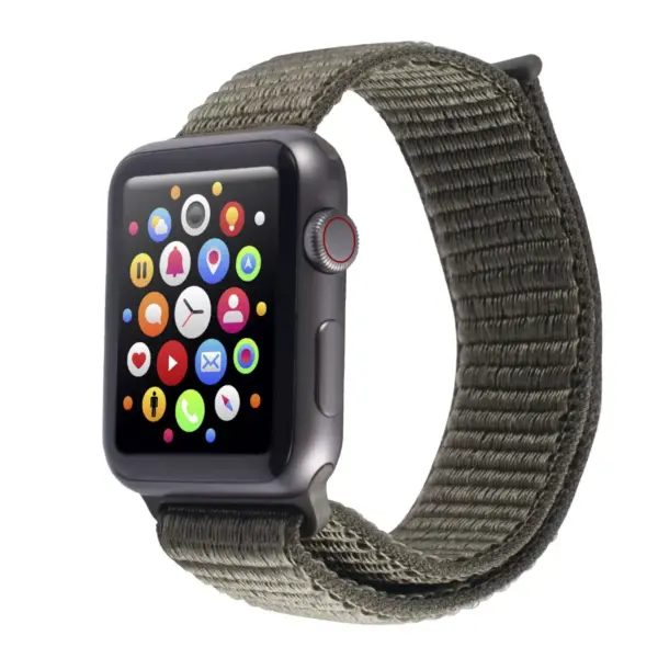 Insten Soft Woven Nylon Band for Apple Watch 42mm 44mm All Series SE 6 5 4 3 2 1, For Women Men Girls Boys Replacement Strap, Green