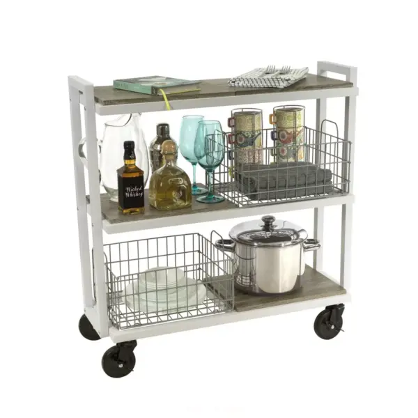 Cart System with wheels 3 Tier White - Atlantic