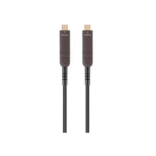 Monoprice USB 3.1 Type-C to Type-C Video Cable - 30 Feet - Black | 4K@60Hz, Fiber Optic, AOC, Transmits Up To 100 Feet, Gold Plated Connectors -