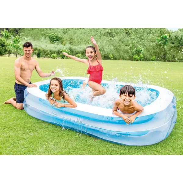 Intex Swim Center 198 Gal. Family Swimming Pool & 120V Electric Air Pump