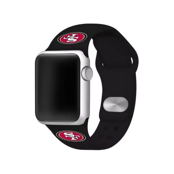 NFL San Francisco 49ers Apple Watch Compatible Silicone Band 42mm - Black