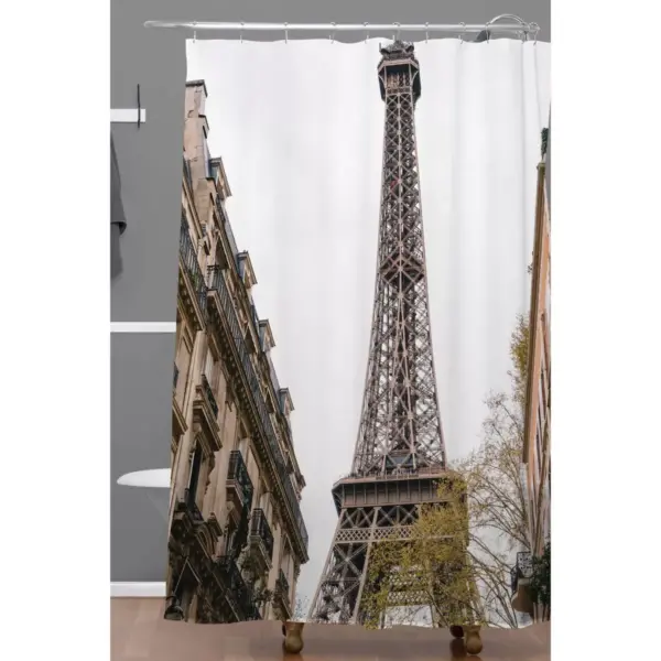 Bethany Young Photography The Eiffel Tower Shower Curtain Brown - Deny Designs