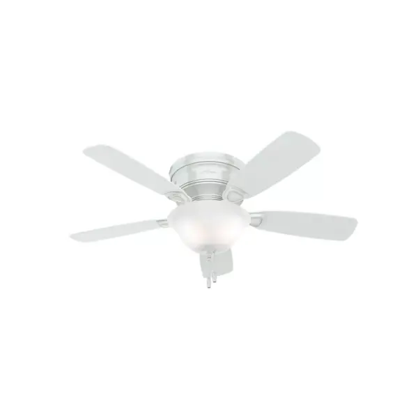 48" LED Low Profile Ceiling Fan (Includes Energy Efficient Light Bulb) White - Hunter