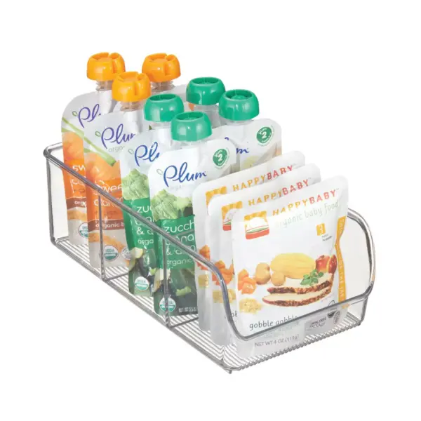 mDesign Plastic Food Packet Kitchen Storage Organizer Bin Caddy, 4 Pack - Clear