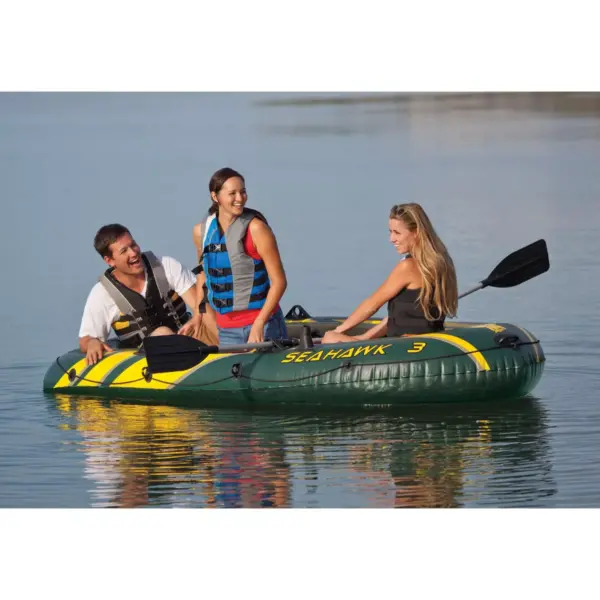 Intex Seahawk 3 Inflatable raft Set and 2 Transom Mount 8 Speed Trolling Motors