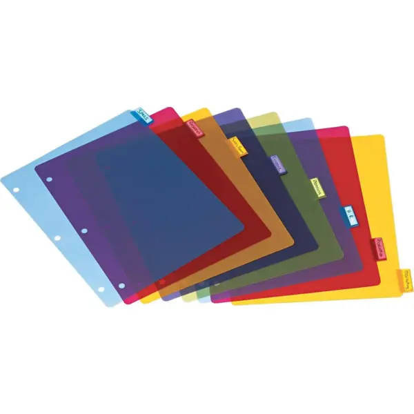 Cardinal Poly Index Dividers Letter Multicolor 8-Tabs/Set 4 Sets/Pack 84019