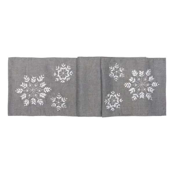 C&F Home 13" x 72" Silver Snowflake Table Runner