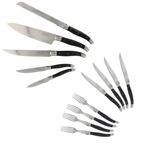 French Home Laguoile 13pc Stainless Steel Ultimate Knife and Fork Silverware Set