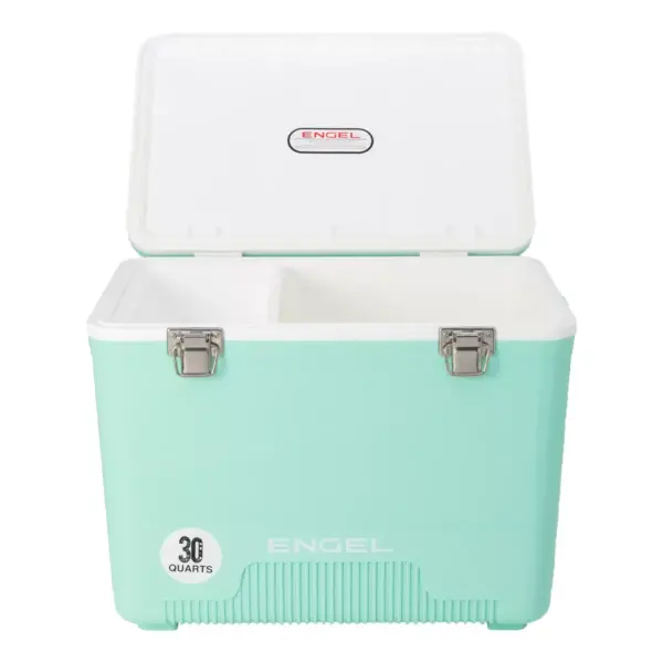 Engel UC30SF 30 Quart 8 Can Leak Proof Odor Resistant Insulated Cooler Drybox with Integrated Shoulder Strap, Seafoam