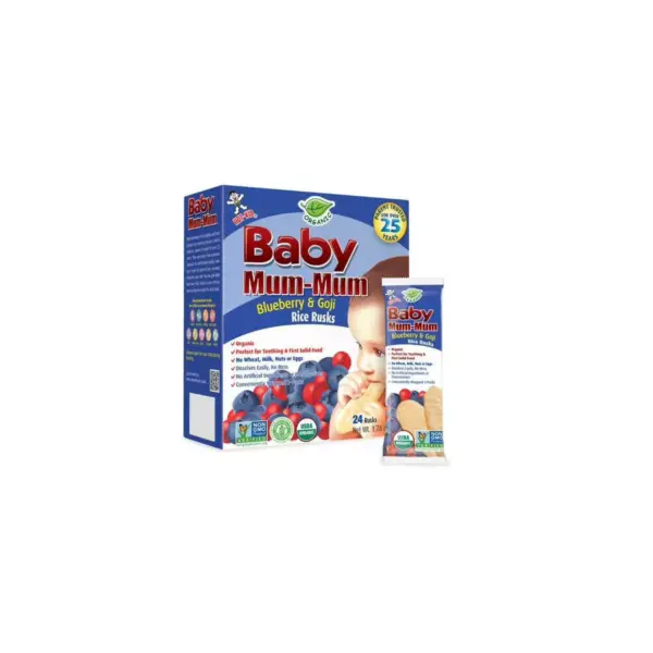 Baby Mum Mum Rice Rusks Blueberry & Goji -1.76oz