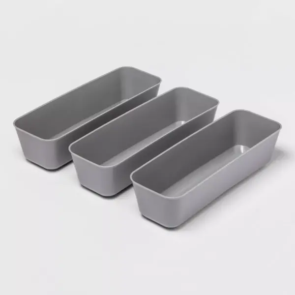 3pk Long Storage Trays Gray Mist - Room Essentials™