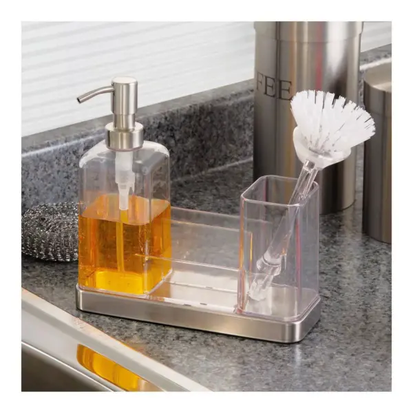 iDESIGN Forma 2 Soap & Brush Caddy Clear