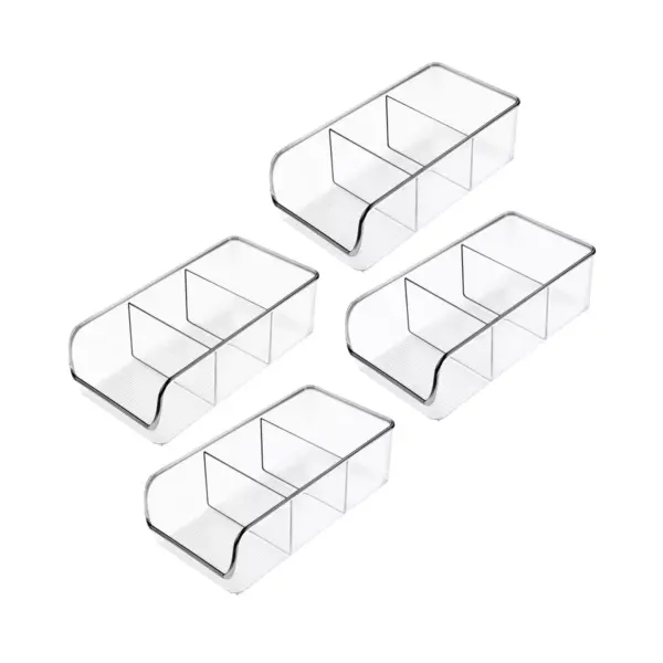 mDesign Plastic Food Packet Kitchen Storage Organizer Bin Caddy, 4 Pack - Clear