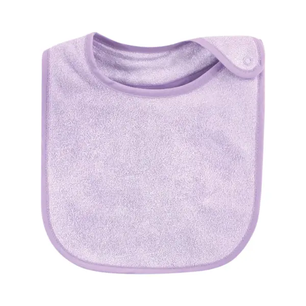 Hudson Baby Infant Girl Rayon from Bamboo Terry Bibs, Purple Mint, One Size