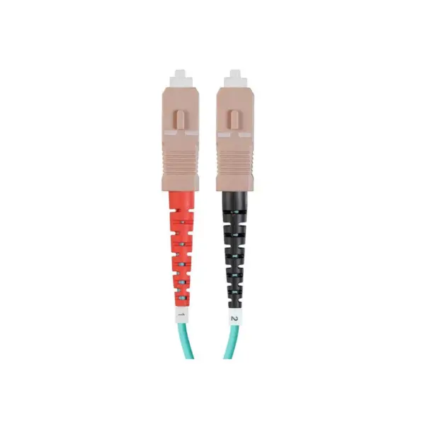 Monoprice OM3 Fiber Optic Cable - 20 Meters, LC/UPC-SC/UPC, Multi Mode, Duplex, 50/125 micrometer Type, 2.0mm, OFNR