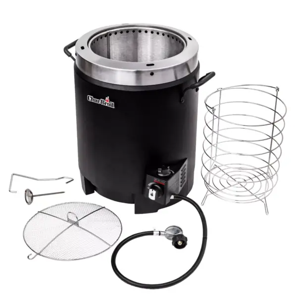 Char-Broil 17102065 The Big Easy Liquid Propane Gas Powered Oil Free Greaseless 16 Pound Turkey Fryer with Basket and Meat Thermometer