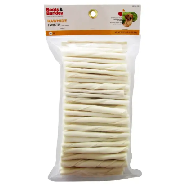 Natural Rawhide Twist Sticks Dog Treats - 28oz - Boots & Barkley™