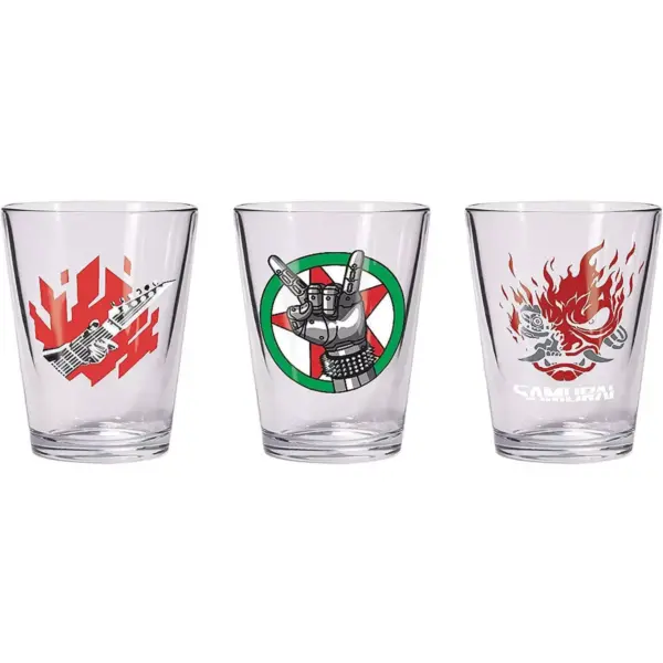 Dark Horse Comics Cyberpunk 2077 Johnny Silverhand 3 Piece Shot Glass Set