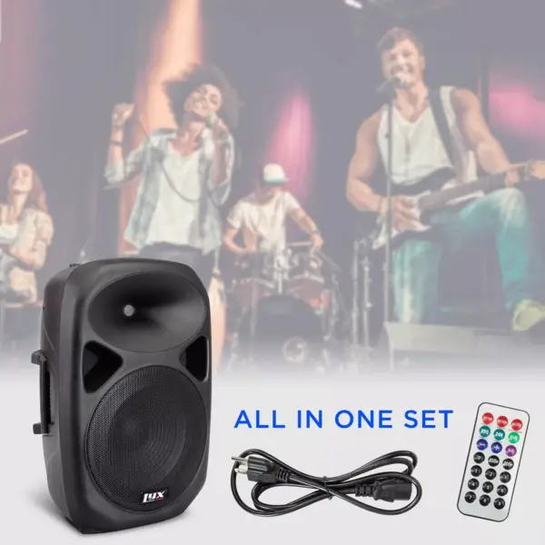 LyxPro 12'' PA System Powerful Compact PA Portable Active Speaker System with Equalizer, Bluetooth, SD Card Slot, USB, MP3, XLR, 1/4'', 3.5mm Input Connections - SPA-12