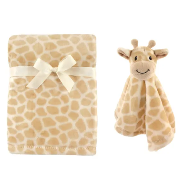 Hudson Baby Infant Plush Blanket with Security Blanket, Giraffe, One Size