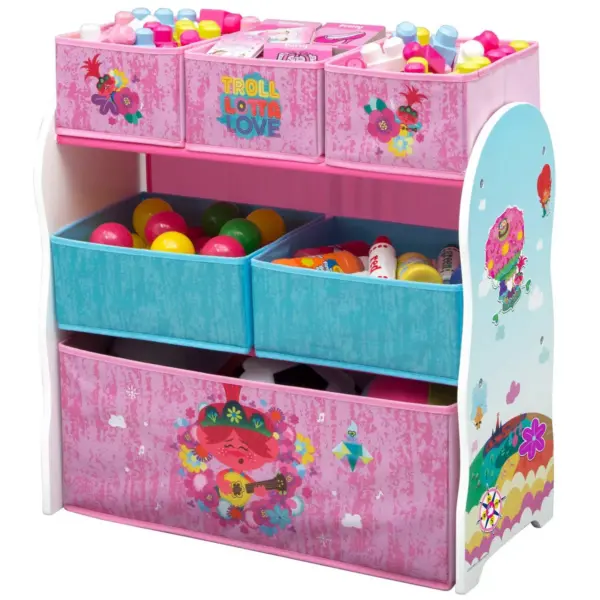 Trolls World Tour Design and Store 6 Bin Toy Organizer - Delta Children