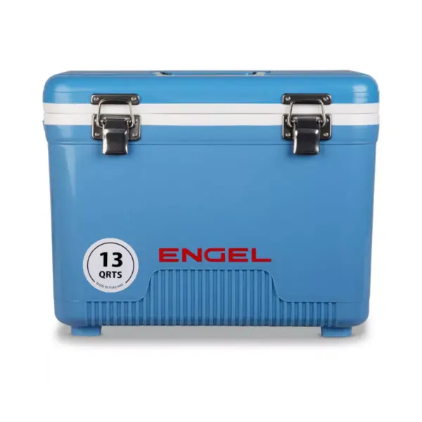 Engel 13 Quart 18 Can Leak Proof Odor Resistant Insulated Cooler Drybox in Blue with Stain and Odor-Resistant Surface for 18 Cans or 12 lbs of Ice