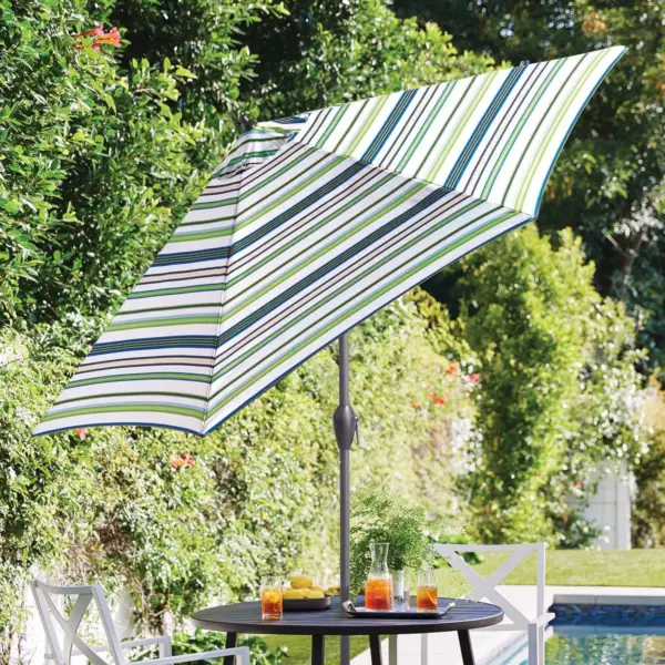 9' Patio Umbrella DuraSeason Fabric™ Green Stripe - Threshold™