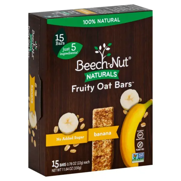 Beech-Nut Toddler Snack Banana Fruity Oat Bars - 15ct