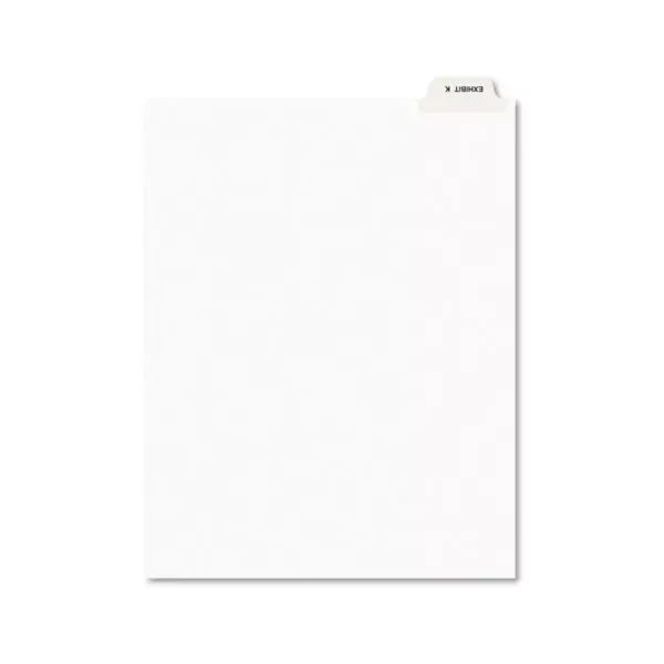 Avery-Style Preprinted Legal Bottom Tab Divider Exhibit K Letter White 25/PK 11950