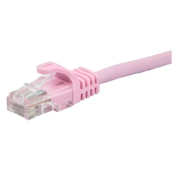 Monoprice Flexboot Cat5e Ethernet Patch Cable - Network Internet Cord - RJ45, Stranded, 350Mhz, UTP, Pure Bare Copper Wire, 24AWG, 7ft, Pink