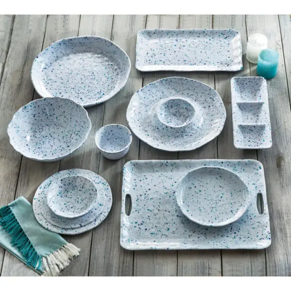 TAG Terrazzo Melamine Blate Set Of 4 Dinnerware