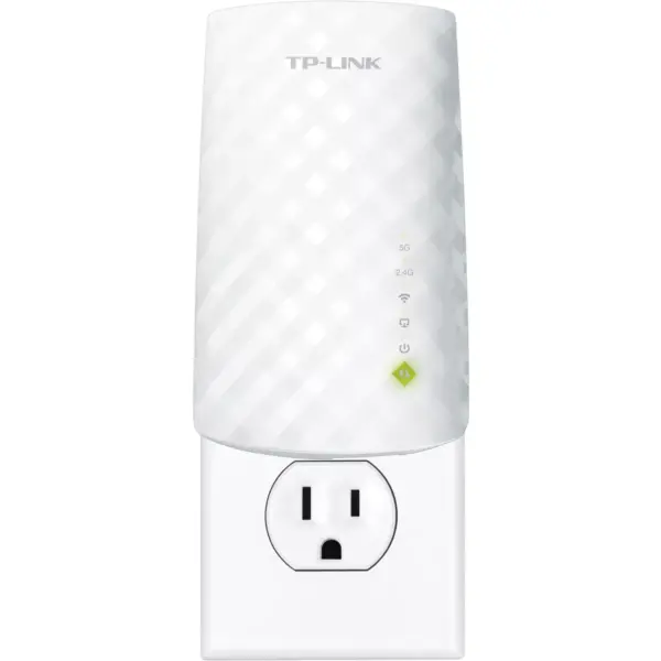 TP-LINK RE200 IEEE 802.11ac 750 Mbit/s Wireless Range Extender - 2.40 GHz, 5 GHz - 1 x Network (RJ-45) - Ethernet, Fast Ethernet - Wall Mountable