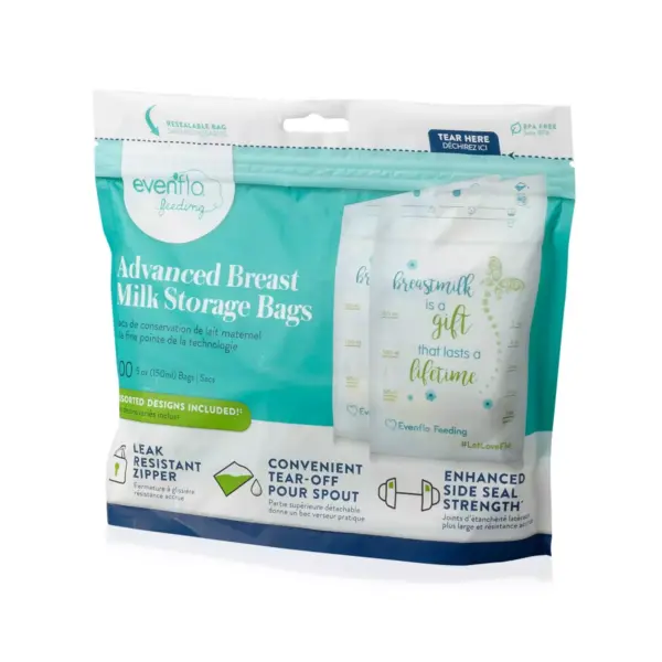 Evenflo Advanced Breast Milk Storage Bags 5oz, 100ct