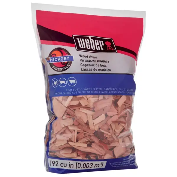 Weber Hickory Wood Chips, 192 Cu. In. bag