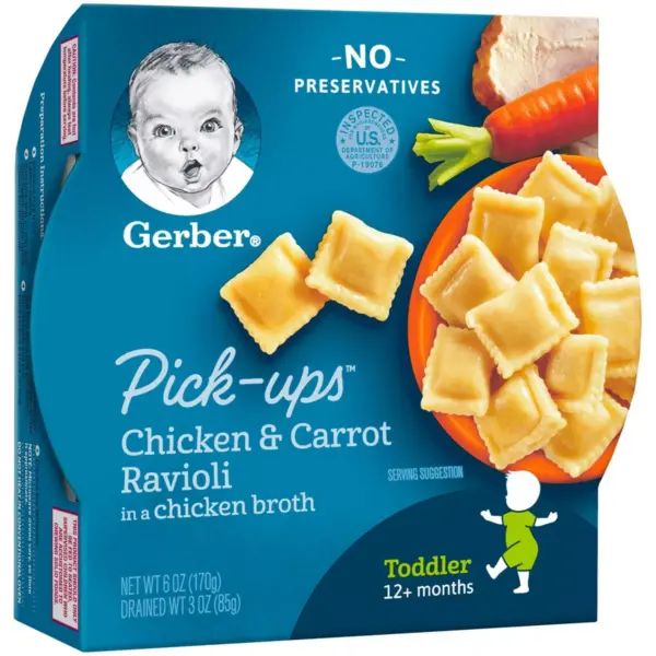 Gerber Toddler Pasta Pick-Ups Chicken & Carrot Ravioli Baby Meals - 6oz