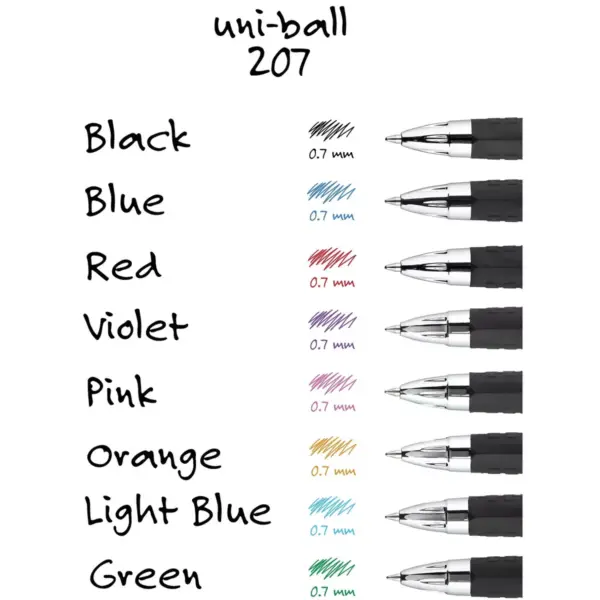 uni-ball 207 Retractable Gel Pens Medium Point (0.7mm) Black 2431821