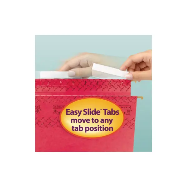 Smead Tuff Hanging Folder with Easy Slide Tab Letter Red 18/Pack 64043