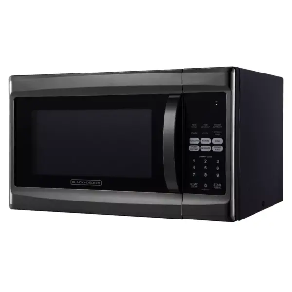 BLACK+DECKER 1.3 cu ft 1000 Watt Microwave Oven Black Stainless Steel