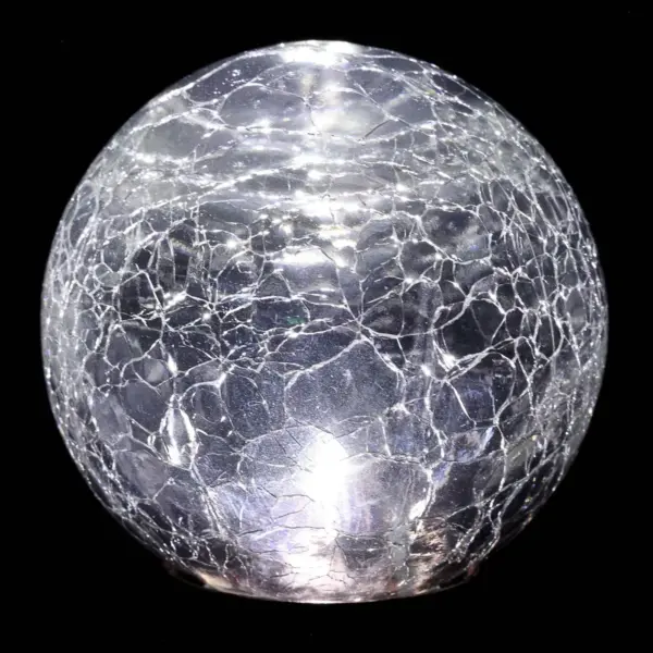 31" Solar Resin/Glass Crackle Ball Finial Garden Stake Bronze - Exhart