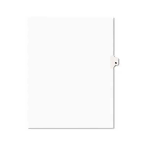 Avery-Style Legal Exhibit Side Tab Divider Title: 10 Letter White 25/Pack 11920