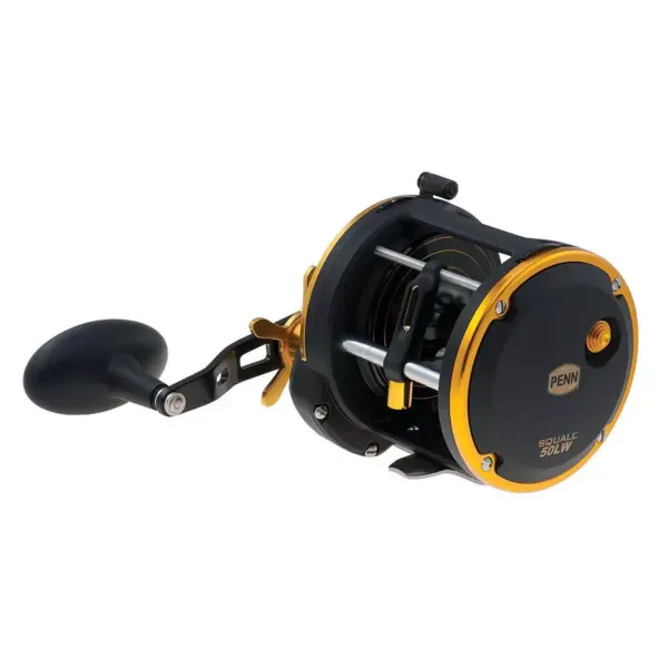 Penn SQL50LW Squall Levelwind Lightweight Saltwater Fish Trolling Fishing Reel, Black & Gold