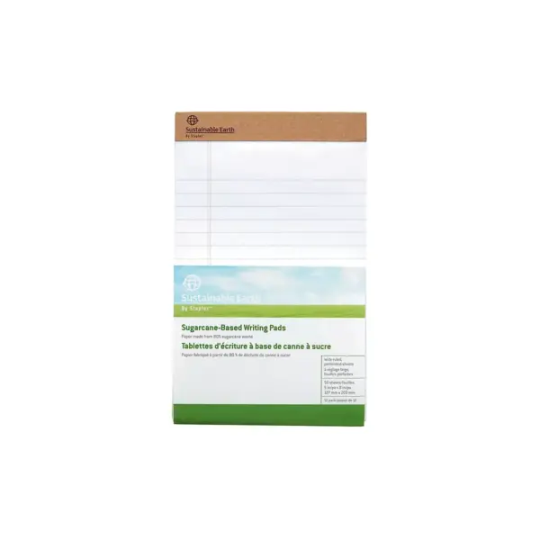 Sustainable Earth Notepads 5" x 8" Wide White 50 Sheets/Pad 12 Pads/PK (19938) 886428