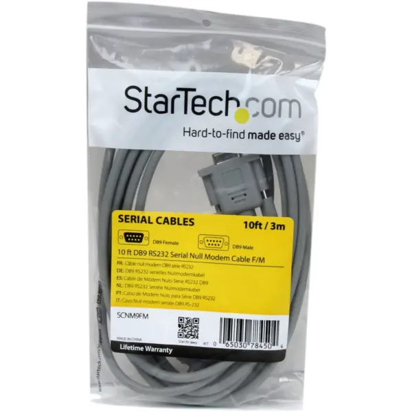 StarTech.com Serial Null modem cable - DB-9 (F) - DB-9 (F) - 10 ft - DB-9 Female - DB-9 Male - 10ft