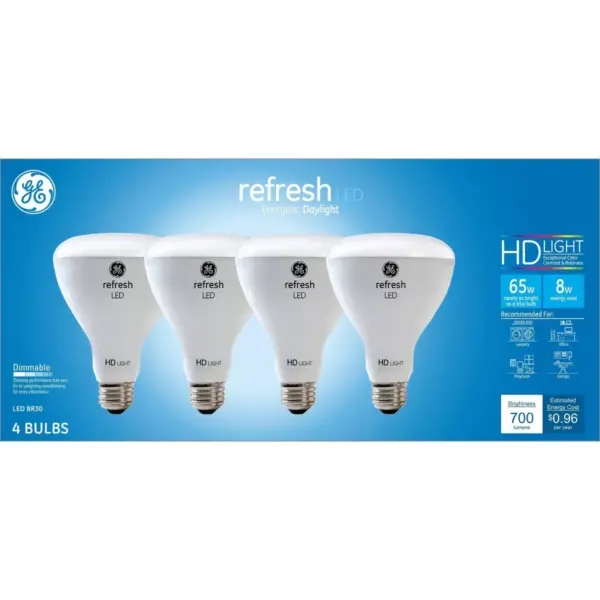 General Electric 4pk Ca Refresh LED Light Bulb Dl BR30 Reflector Dimming